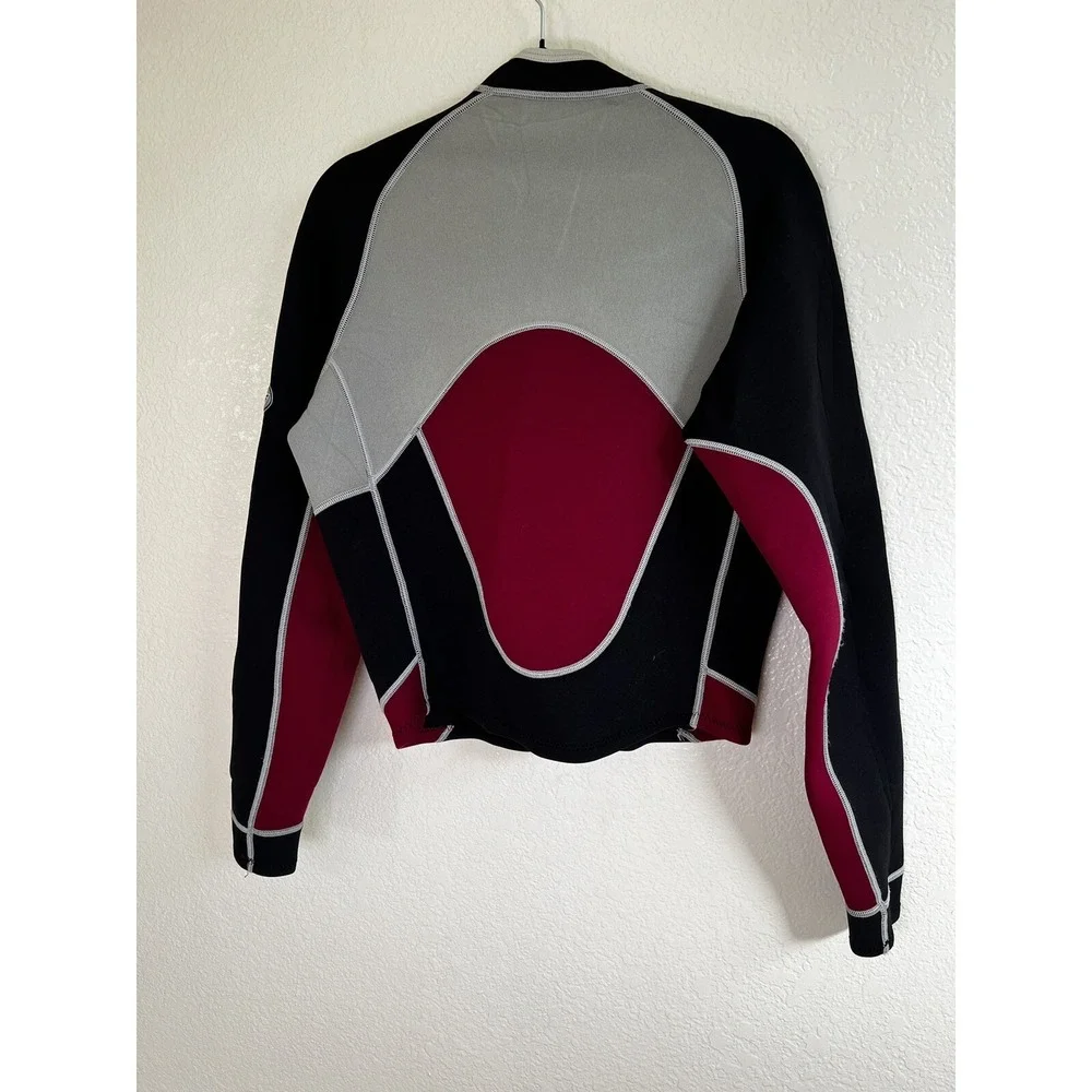 Kawasaki Jet Ski Wetsuit Top Jacket Black Grey Burgundy Neoprene Large LG